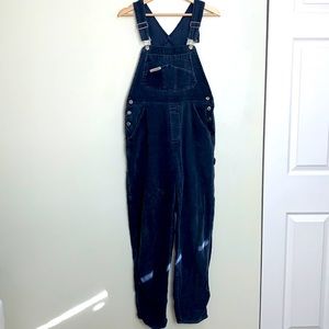 Vintage London London blue corduroy bib overalls
